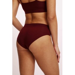 Culotte en tencel bordeau -...